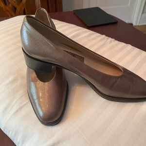 Amalfi Pillow Chloe iridescent bronze croc texture